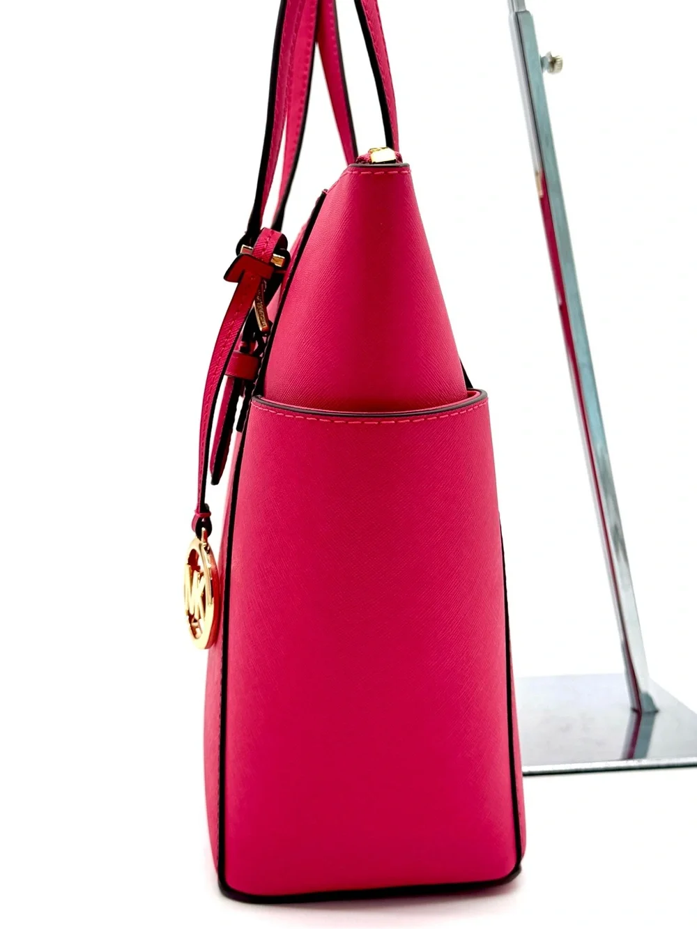 Michael Kors Large Charlotte Tote Bag Electric Pink
